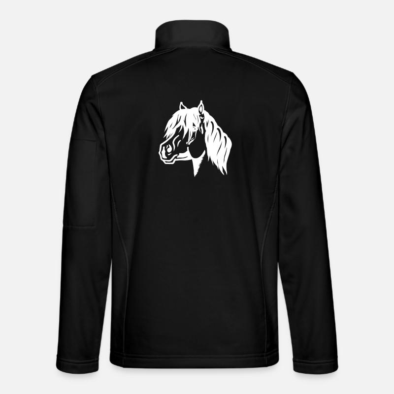 Pony Portrait weiß - Unisex Softshelljacke - Schwarz