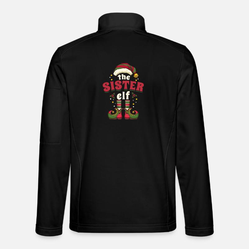 Schwester Elf Wichtel Weihnachten - Unisex Softshelljacke - Schwarz