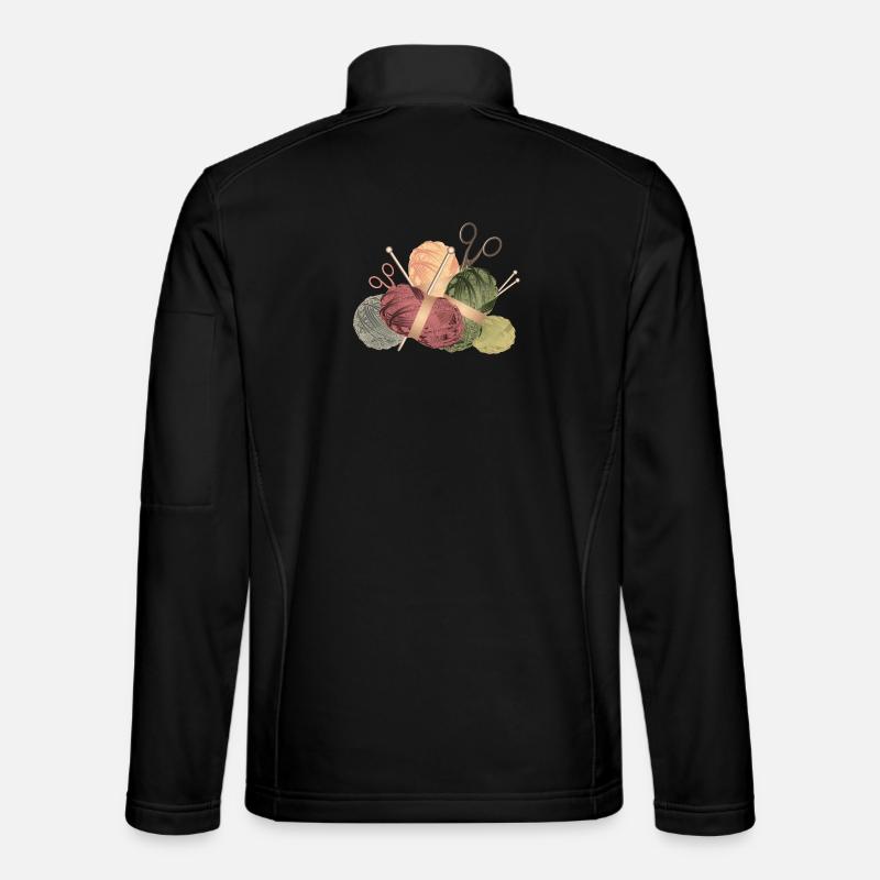Balls of wool & knitting needles with scissors Unisex Softshell Jacket