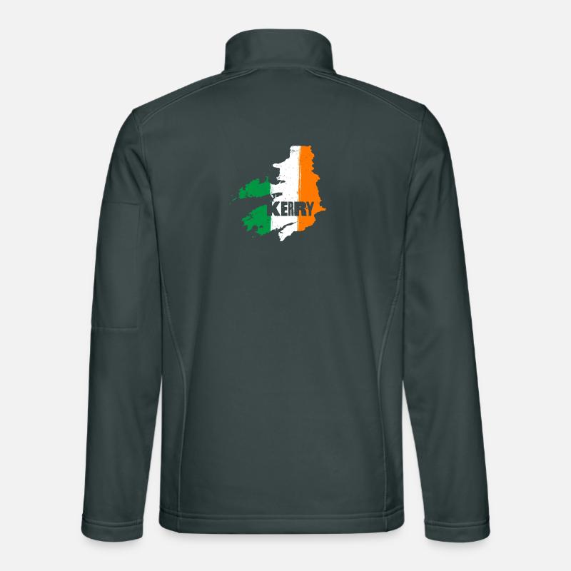 Kerry Ireland Flag | County Outline Map Unisex Softshell Jacket