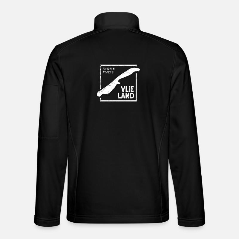 Vlieland | Island silhouette stamp design - Unisex Softshell Jacket - black