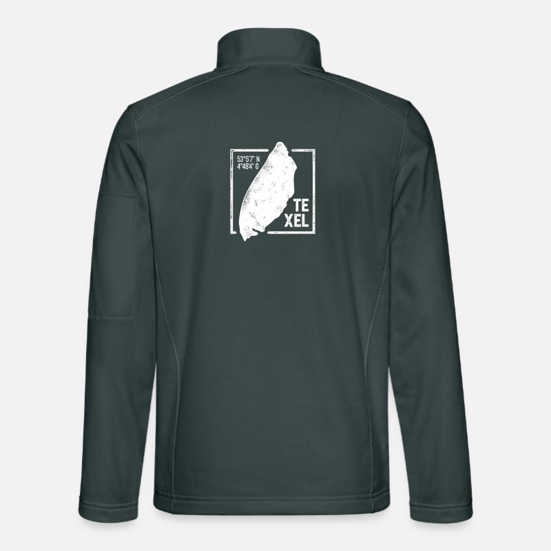 Texel | Island silhouette stamp design Unisex Softshell Jacket
