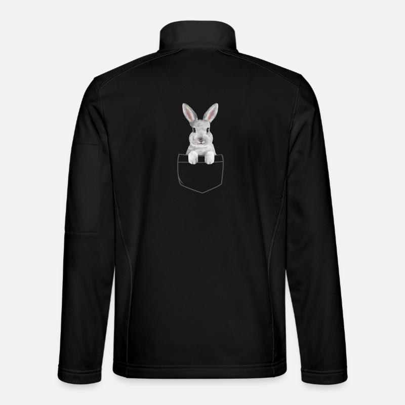 Rabbit Easter Flowers Rabbit Dad - Unisex Softshell Jacket - black