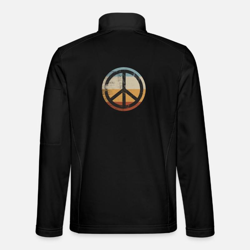 Retro Design Friedenszeichen Peace Zeichen Unisex Softshelljacke