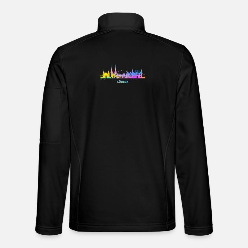 Lübeck Skyline Bunt Lübecker Norddeutschland - Unisex Softshelljacke - Schwarz