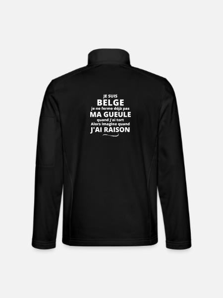 Belgique, Belgique humour, je suis belge - Veste en tissu softshell Unisexe - noir - Dos