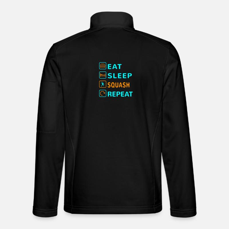 Eat. Sleep. Squash. Repeat Design - Unisex Softshell Jacket - black