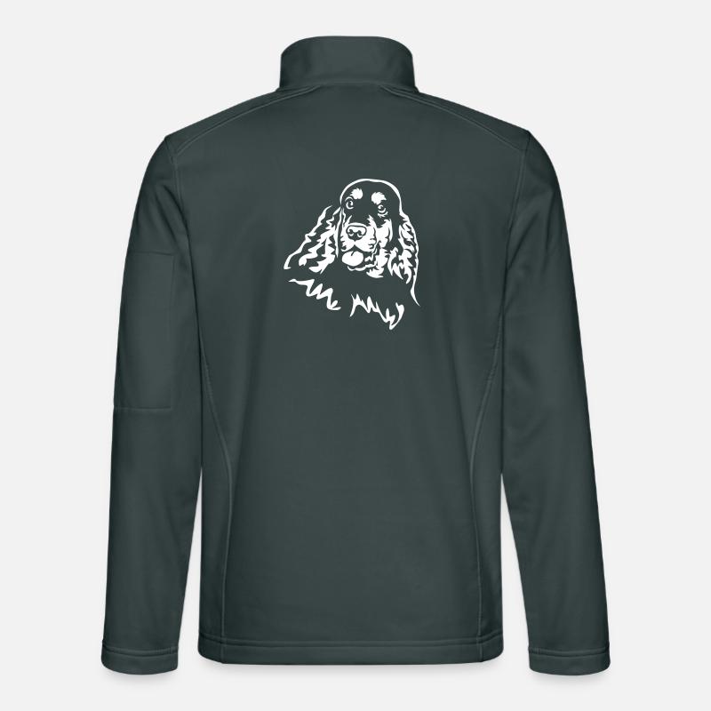Cocker Spaniel Head « Black Edition » Veste en tissu softshell Unisexe