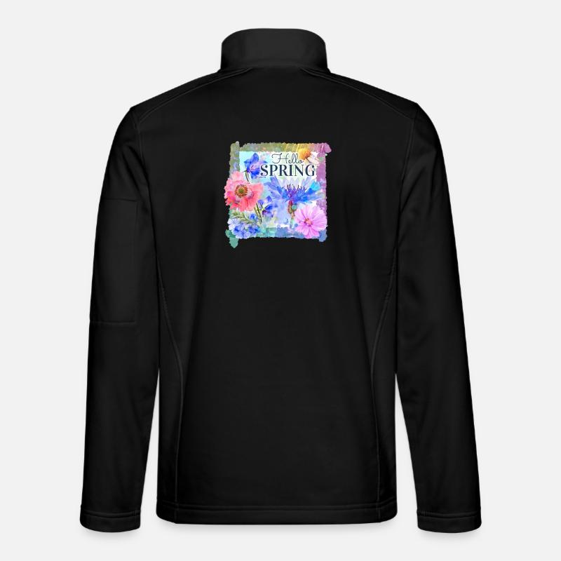 Spring flowers | hello spring - Unisex Softshell Jacket - black