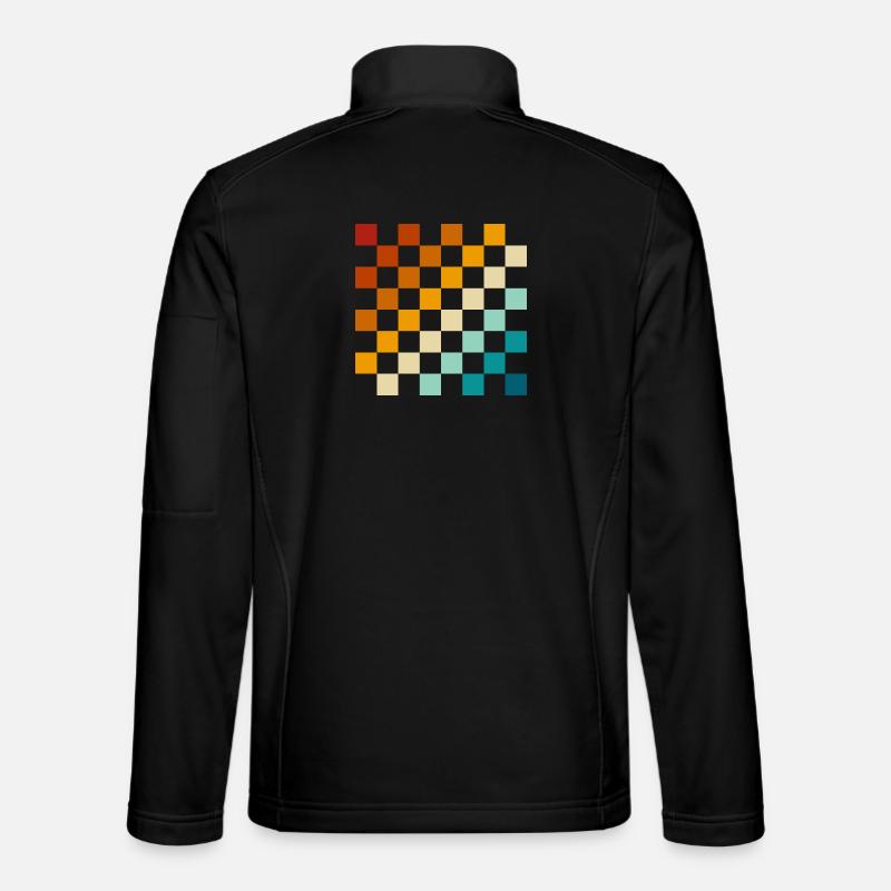 Retro chessboard - Unisex Softshell Jacket - black