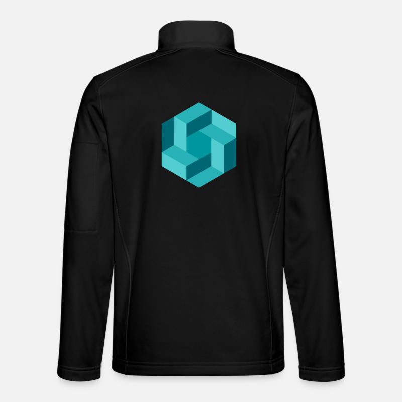 Abstract geometry in blue - Unisex Softshell Jacket - black