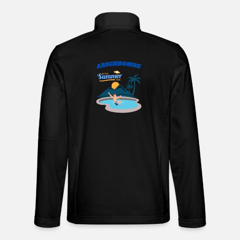 Sommerparadies Poollandschaft - Unisex Softshelljacke - Schwarz