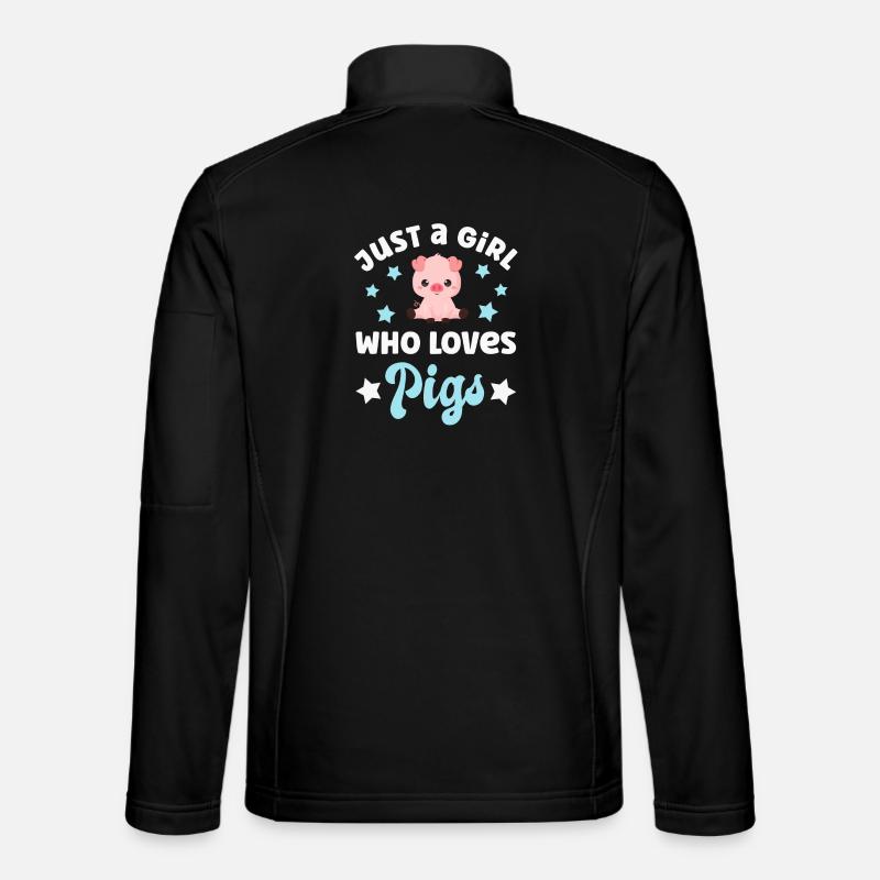 Schwein Schweine - Unisex Softshelljacke - Schwarz