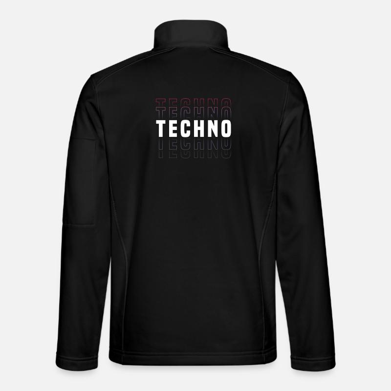 Futuristisches Techno-Design mit Neonfarben - Unisex Softshelljacke - Schwarz