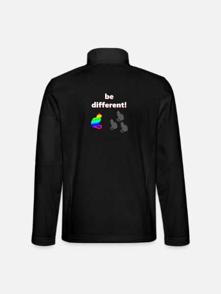 Be different, katzen Design, kluge Sprüche - Unisex Softshelljacke - Schwarz