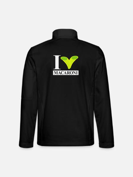 I love macaroni - Unisex Softshell Jacket - black - Back