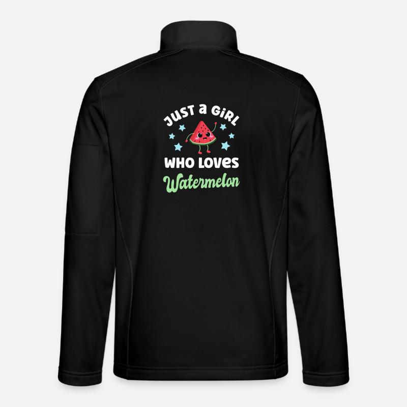 Wassermelone Kawaii Melone - Unisex Softshelljacke - Schwarz