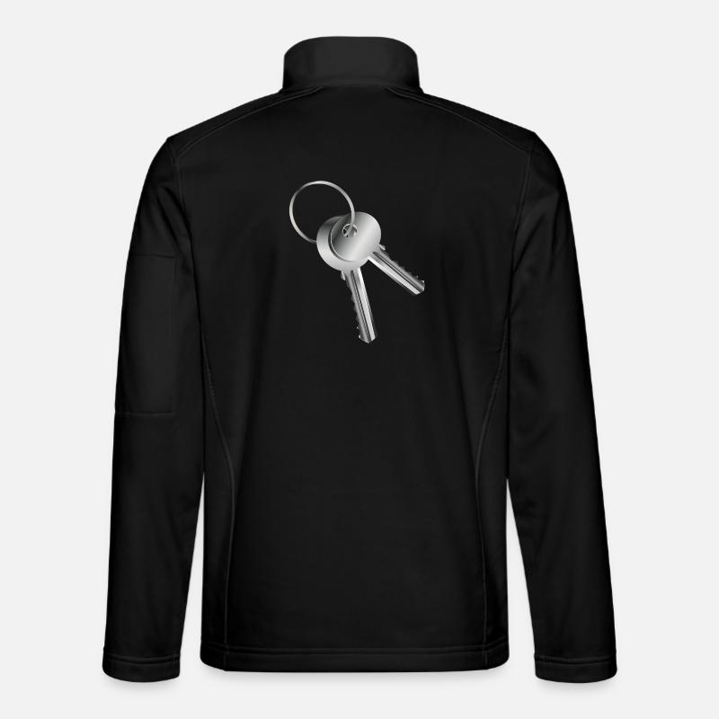 two silver-coloured keys with symbolic character Unisex Softshell Jacket