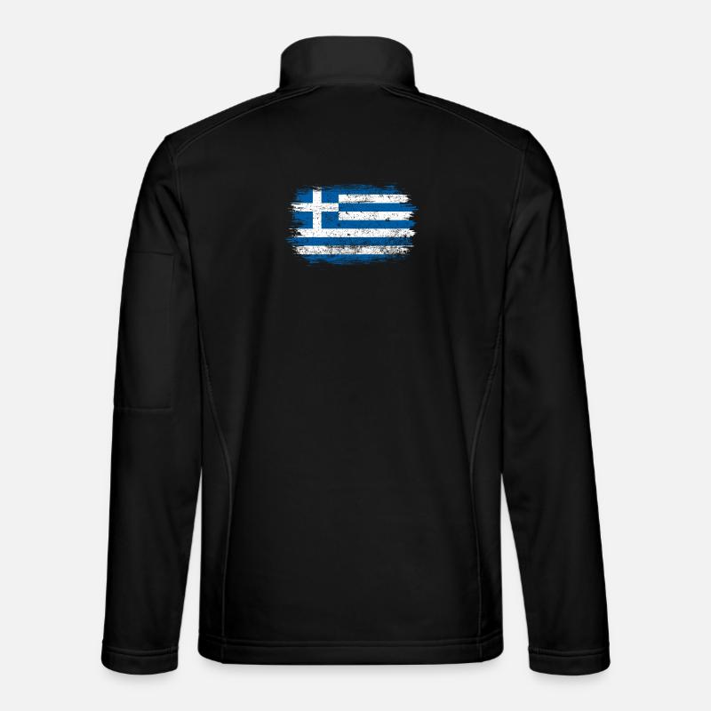 Brushed Greek Flag - Unisex Softshell Jacket - black