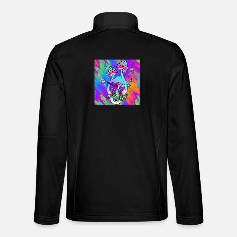 Champignons magiques colorés Art des champignons psychédéliques Veste en tissu softshell Unisexe