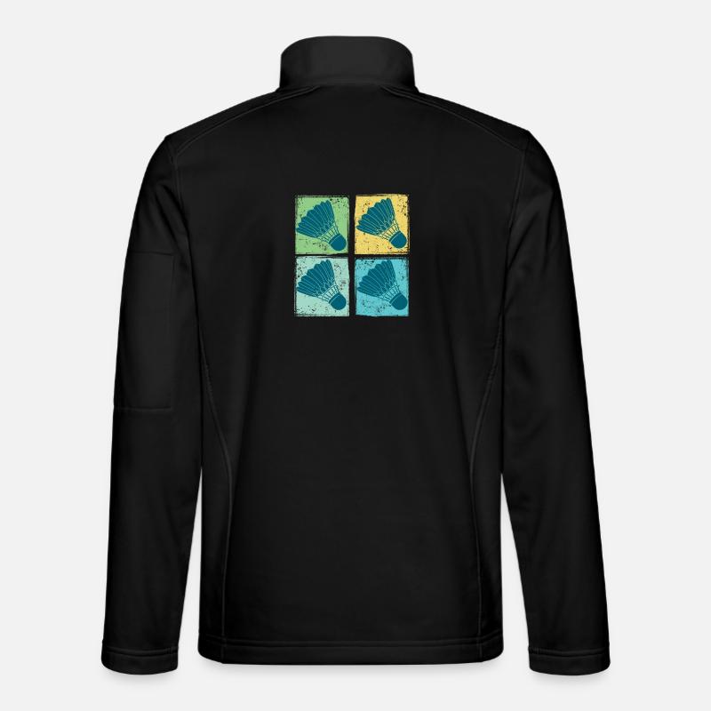 Badminton Shuttlecocks Pop Art - Unisex Softshell Jacket - black