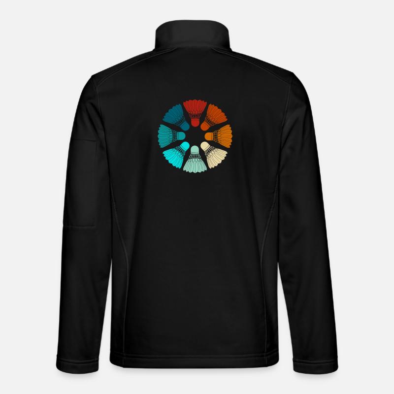 Badminton - Federbälle bunt - Unisex Softshelljacke - Schwarz