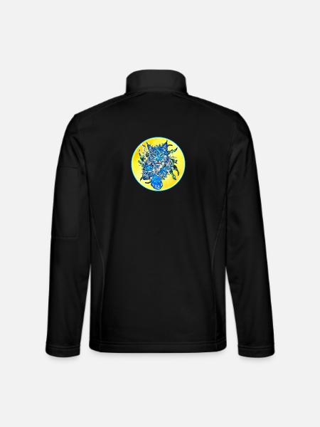 Lynx cat in freedom a wild cat - Unisex Softshell Jacket - black - Back