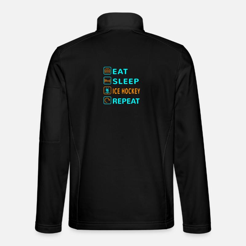 Eat. Sleep. Ice Hockey. Repeat Design Unisex Softshell Jacket
