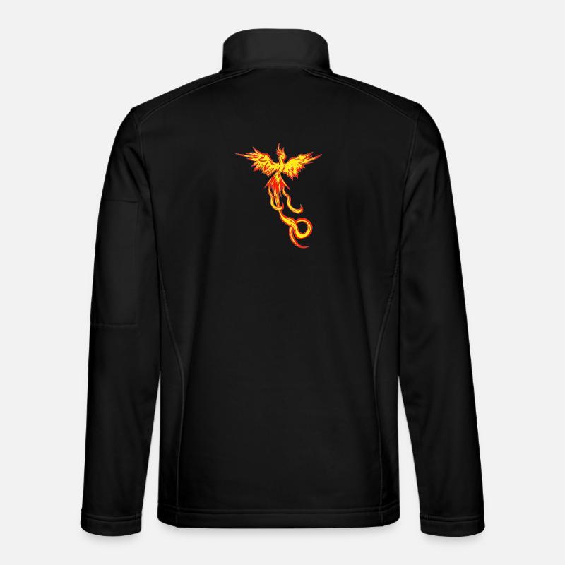 Feuervogel, fliegendes feuerwesen seite - Unisex Softshelljacke - Schwarz