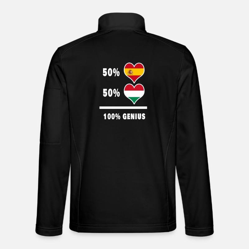 Hungary and Spain genius gift - Unisex Softshell Jacket - black