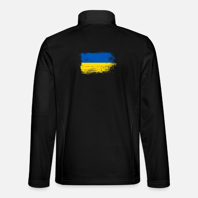 Flag Brush Stroke Ukraine - Unisex Softshell Jacket - black