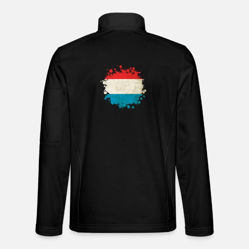 Luxemburg Flaggen Klecks - Unisex Softshelljacke - Schwarz