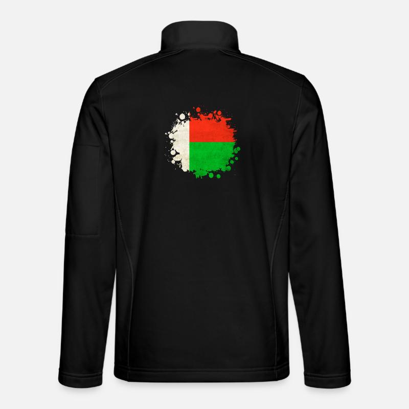 Madagaskar Flaggen Klecks - Unisex Softshelljacke - Schwarz