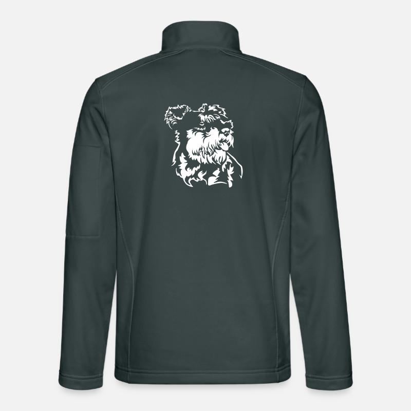 Tête Schnauzer miniature « Black Edition » Veste en tissu softshell Unisexe