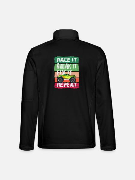 Modèle rc voiture - Veste en tissu softshell Unisexe - noir - Dos