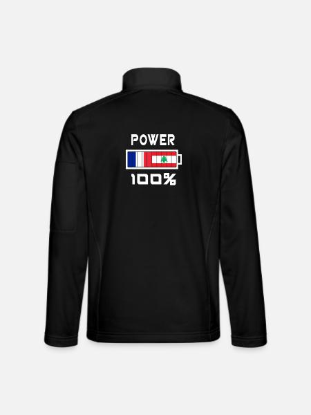 Lebanon and France Power 100% - Unisex Softshell Jacket - black - Back