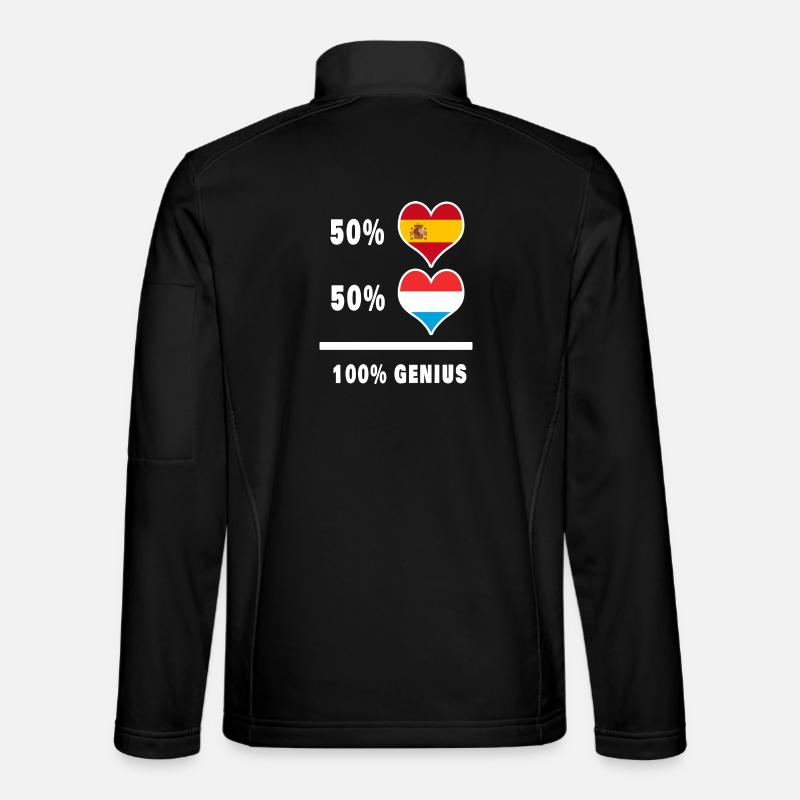 Luxembourg and Spain genius / gift - Unisex Softshell Jacket - black