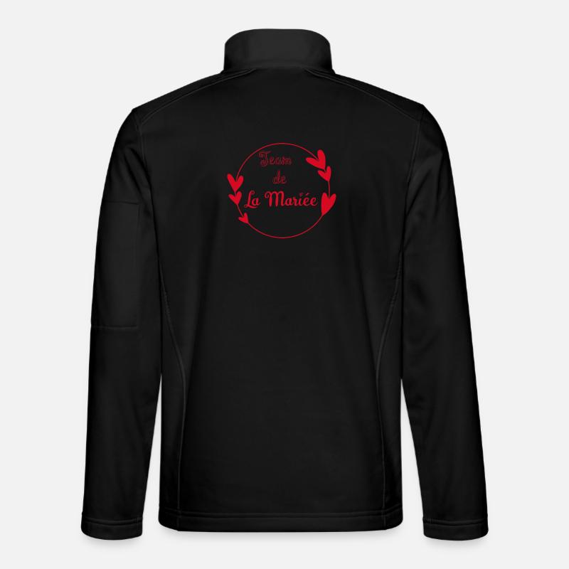 Team de la mariée contour cœurs rouges Veste en tissu softshell Unisexe