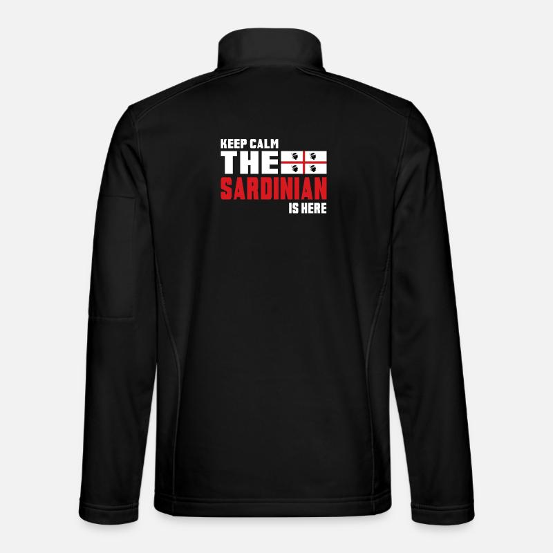 Keep Calm Sardinien Flaggen Design Unisex Softshelljacke