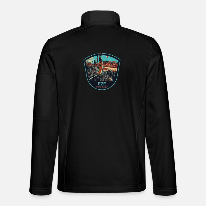 Originalillustration Dorf Èze, Côte d'Azur Unisex Softshelljacke