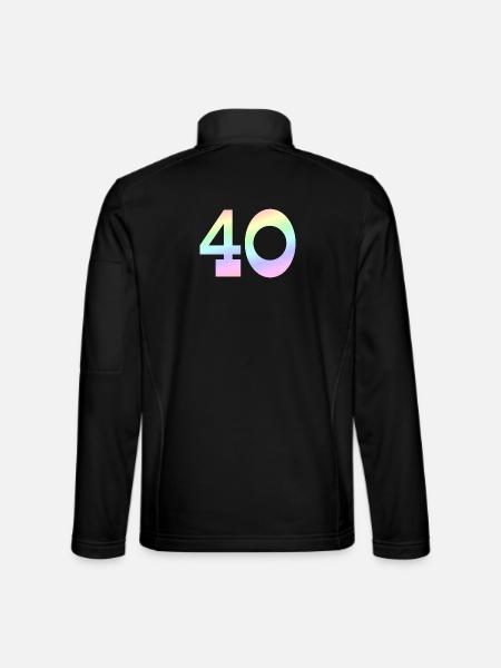 Geburtstagsgeschenk, 40 pastell Verlauf - Unisex Softshelljacke - Schwarz - Hinten
