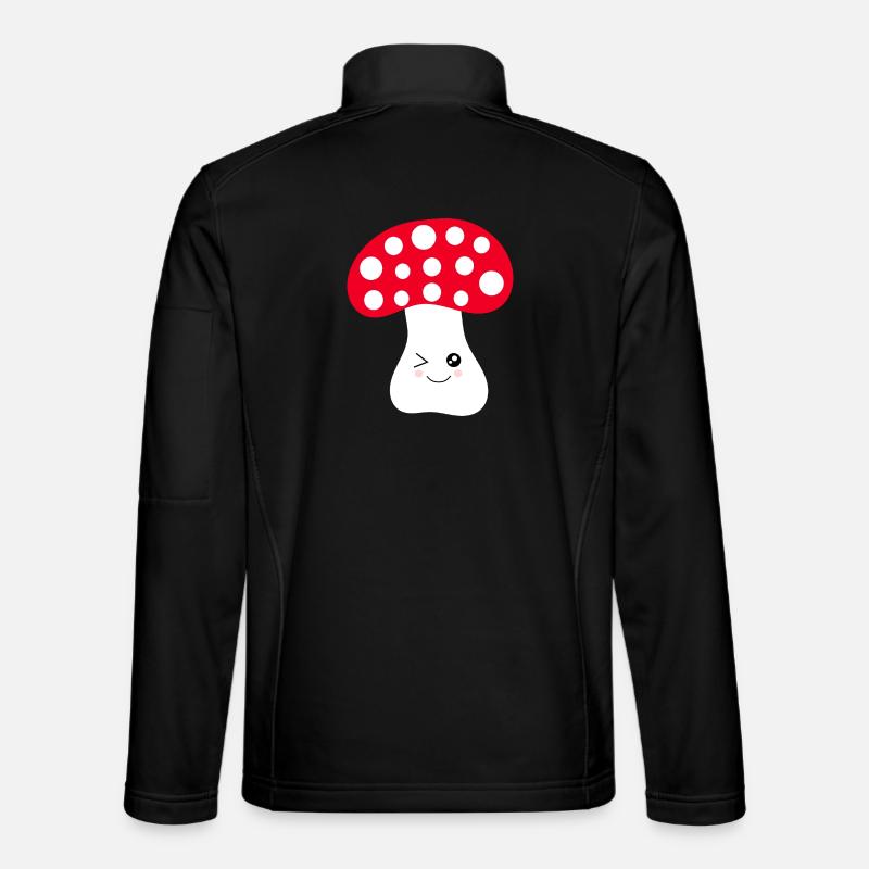 Kawaii, mushroom, toadstool - Unisex Softshell Jacket - black