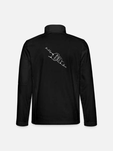 Vater-Kind-Matching-Punsch fist bump - Unisex Softshelljacke - Schwarz