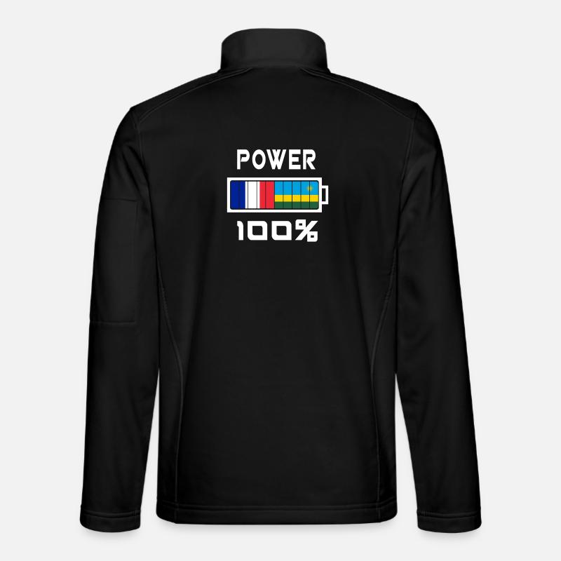 Rwanda and France Power 100 - Unisex Softshell Jacket - black
