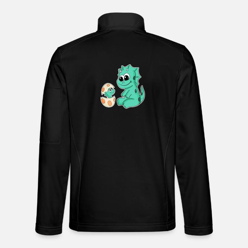 Dinosaurs with Baby Dinosaurs - Unisex Softshell Jacket - black