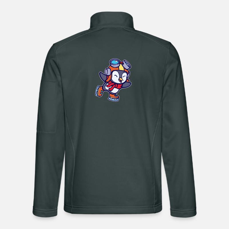 Kalt Cool Süß Vogel Pinguin Tier Eislaufen Eis Unisex Softshelljacke