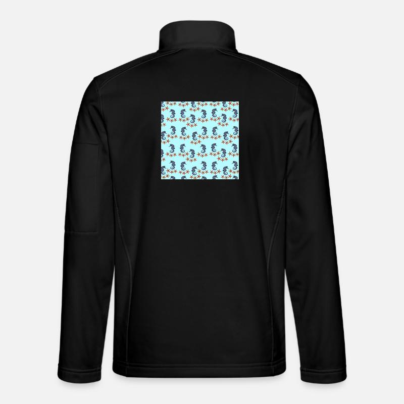 sommerkleidung tiermuster, Seepferdchenmuster - Unisex Softshelljacke - Schwarz