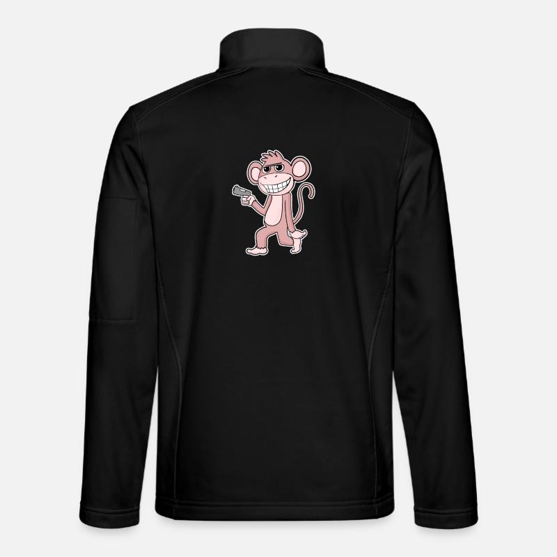 Singe avec pistolet - Veste en tissu softshell Unisexe - noir