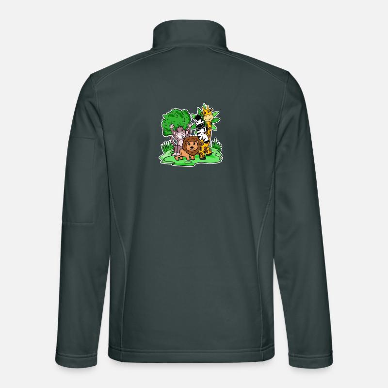 Cute Animals Monkey Lion Zebra Giraffe Unisex Softshell Jacket