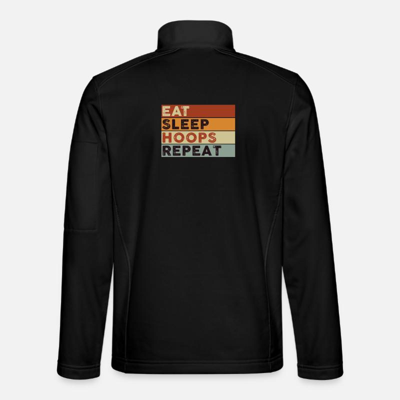 Eat Sleep Hoops Repeat Basketball - Unisex Softshell Jacket - black